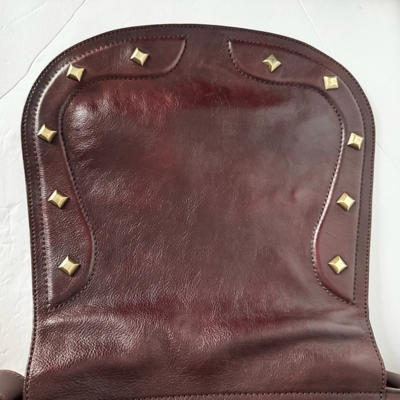 Ralph Lauren Studded Brown Saddle Bag - Picture 11 of 16